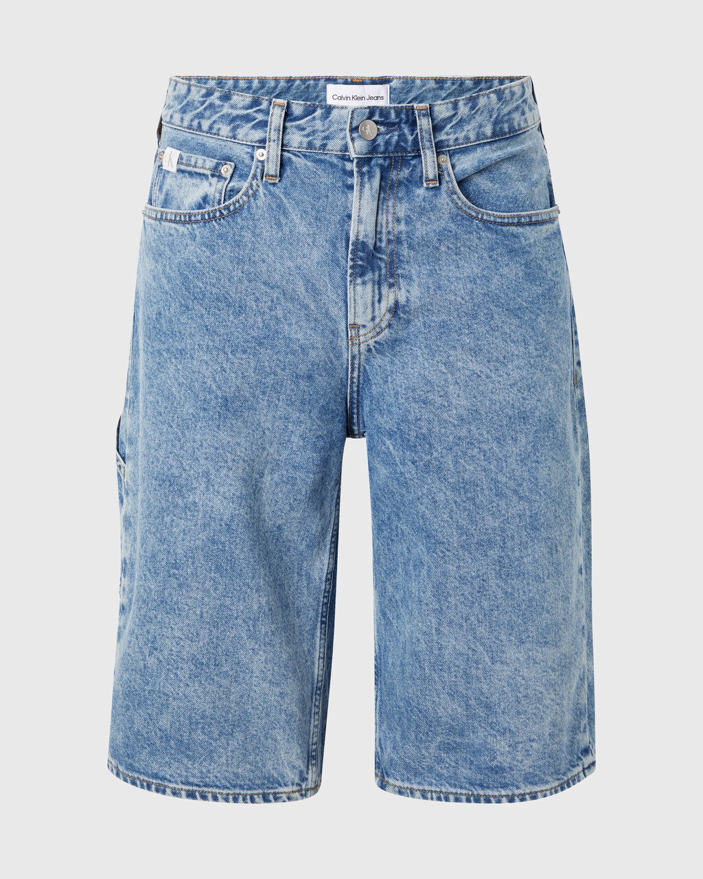 90s Loose Relaxed Denim Carpenter Shorts, Denim Medium, hi-res