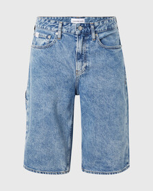 90s Loose Relaxed Denim Carpenter Shorts, Denim Medium, hi-res