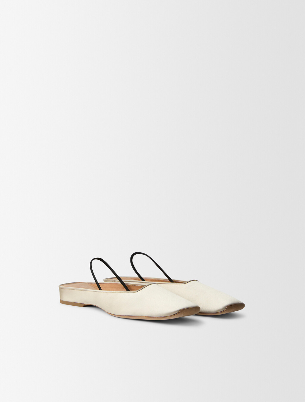 Kate Silk Satin Ballerina Flat, Parchment, hi-res