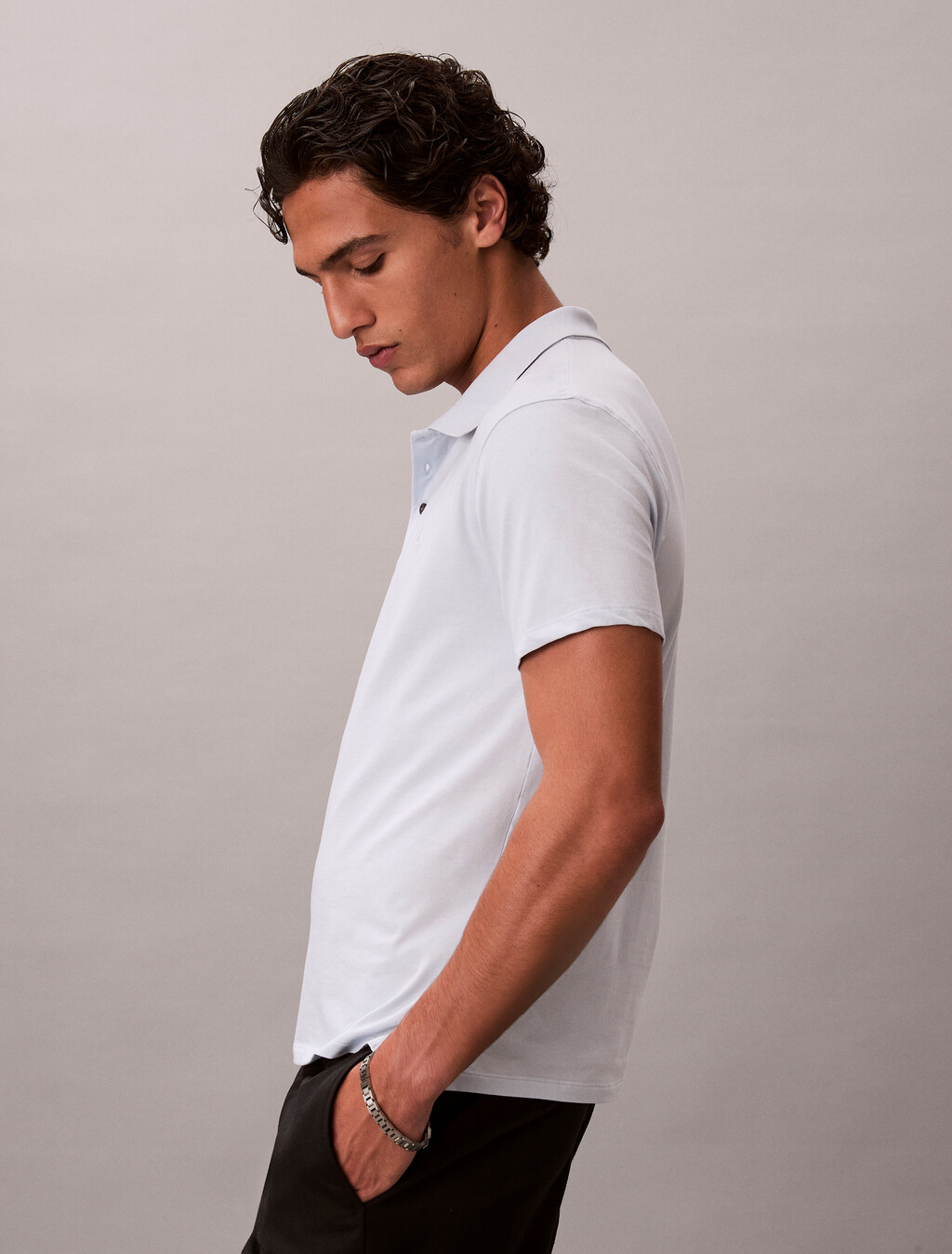 Stretch Cotton Slim Polo, Plein Air, hi-res