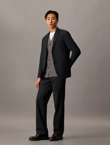 Refined Wool Slim Blazer, Black, hi-res