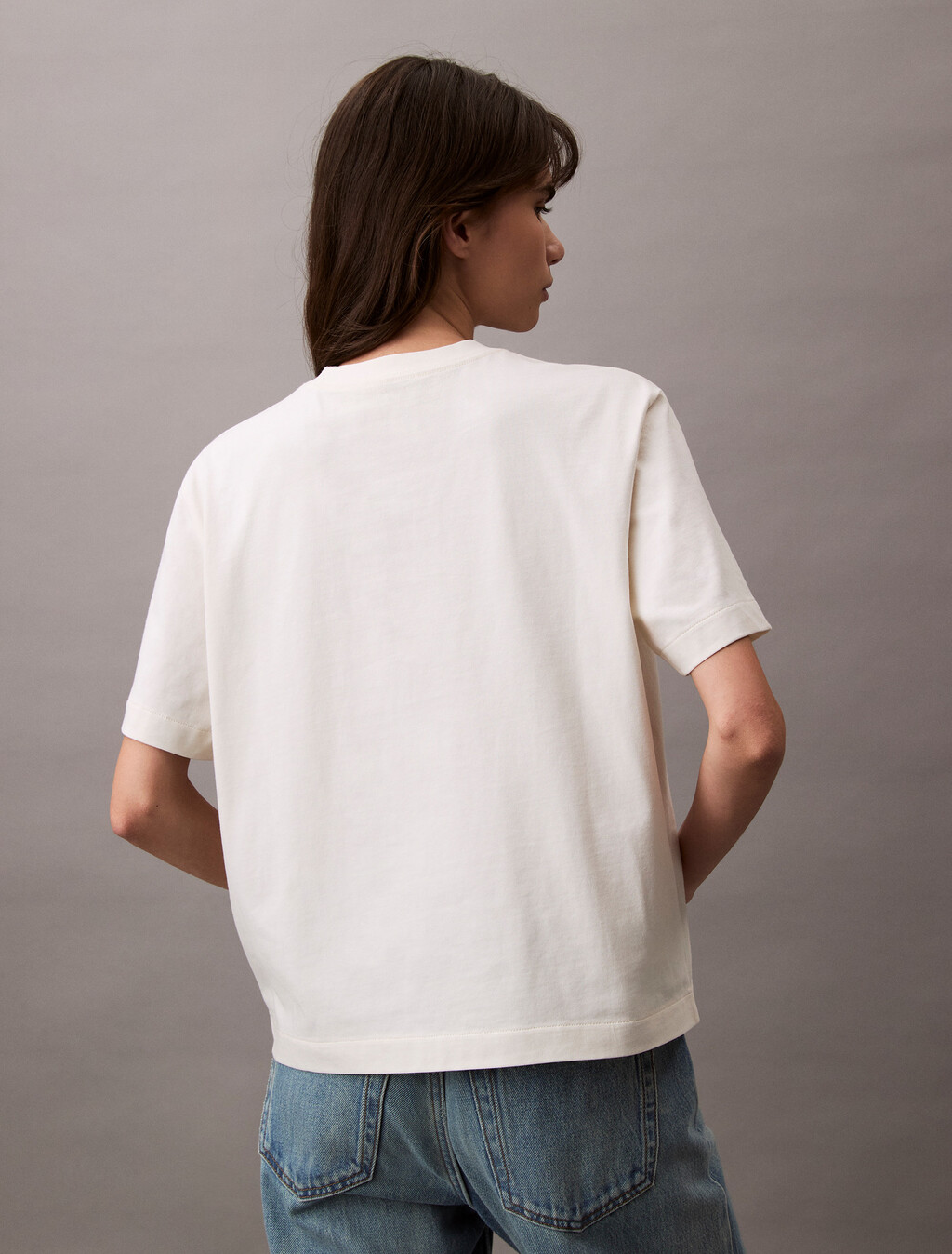 Standard Logo Boxy Varsity Tee, Tofu, hi-res