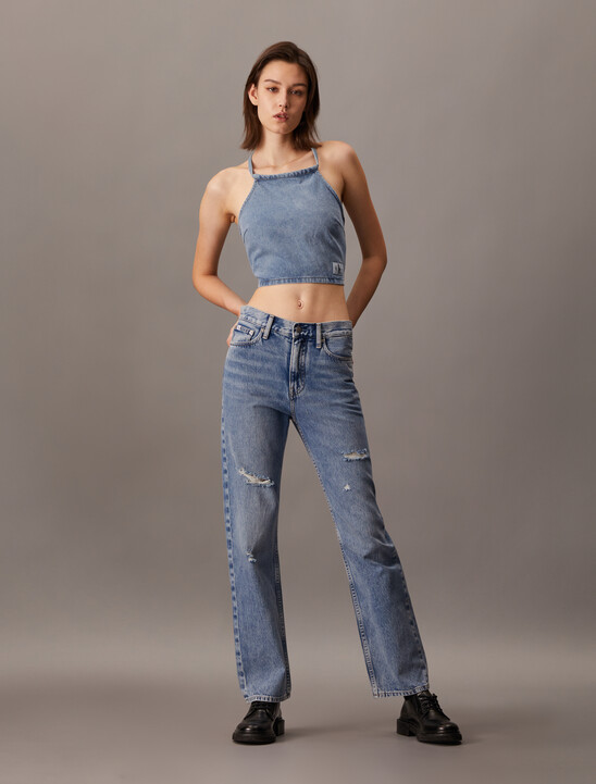 Tie Back Denim Top