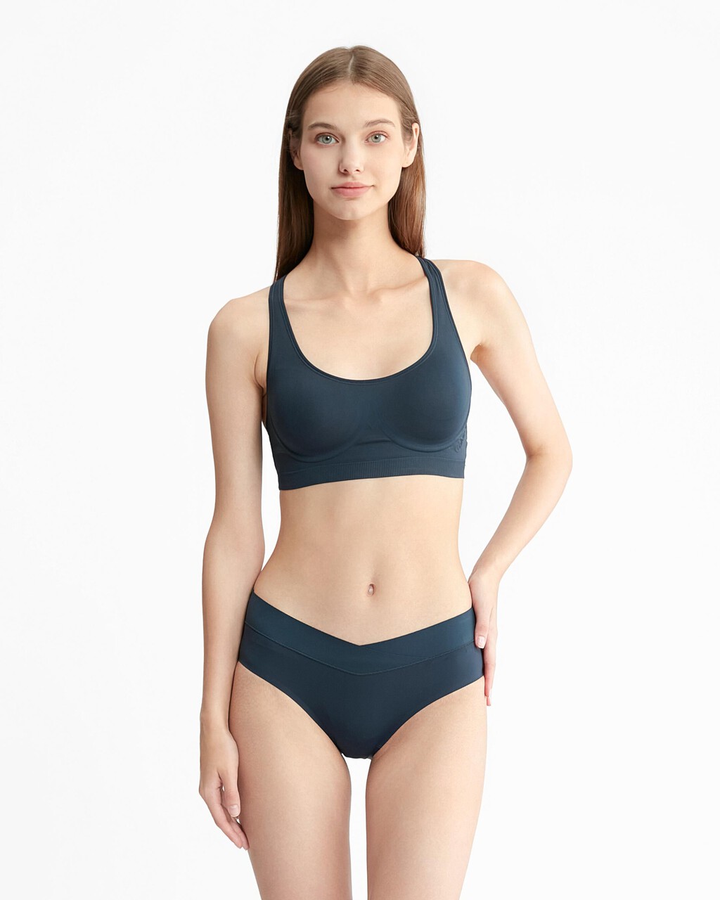 Bonded Flex Unlined Bralette, Blueberry, hi-res