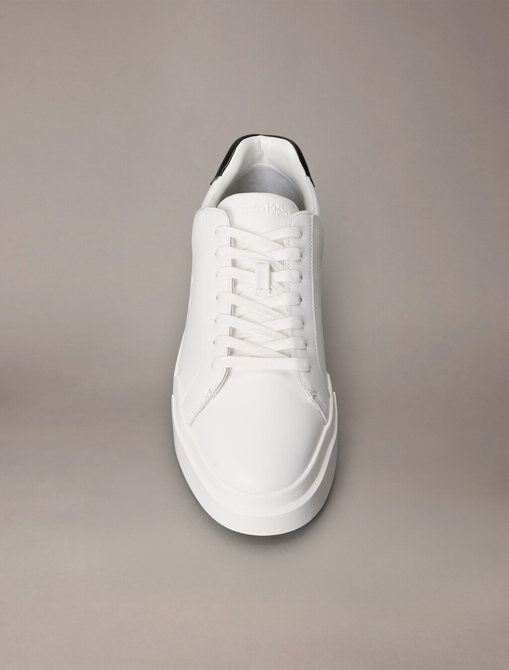 Leather Durable Traction NYC Trainers, White/Black/White, hi-res