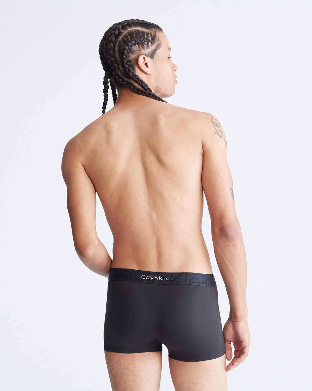 Embossed Icon Microfiber Low Rise Trunks, Black, hi-res
