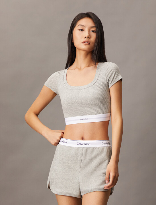 Cotton Modal Rib Knit T-Shirt Bralette