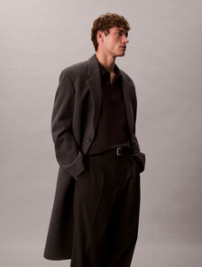 Luxe Cotton Long Sleeve Polo, Black, hi-res