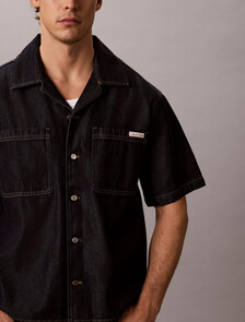 Eco Cool Short Sleeve Denim Shirt, RAW RINSE, hi-res