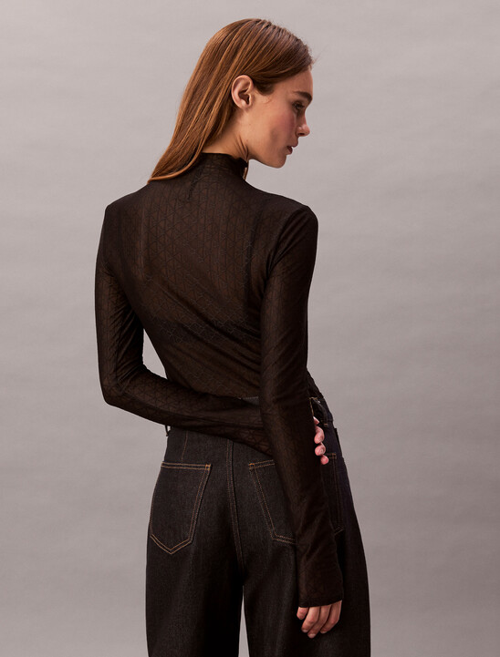 Monogram Mesh Top