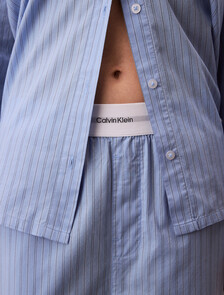 Cotton Poplin Logo Waistband Pant, 19471 TRAIL STRIPE+FROZEN FJORD, hi-res