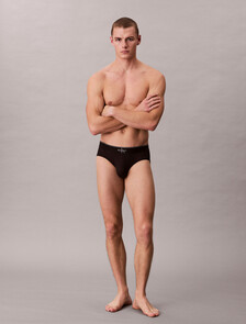 Graphic Monogram Microfiber Stretch Hip Brief, Black, hi-res