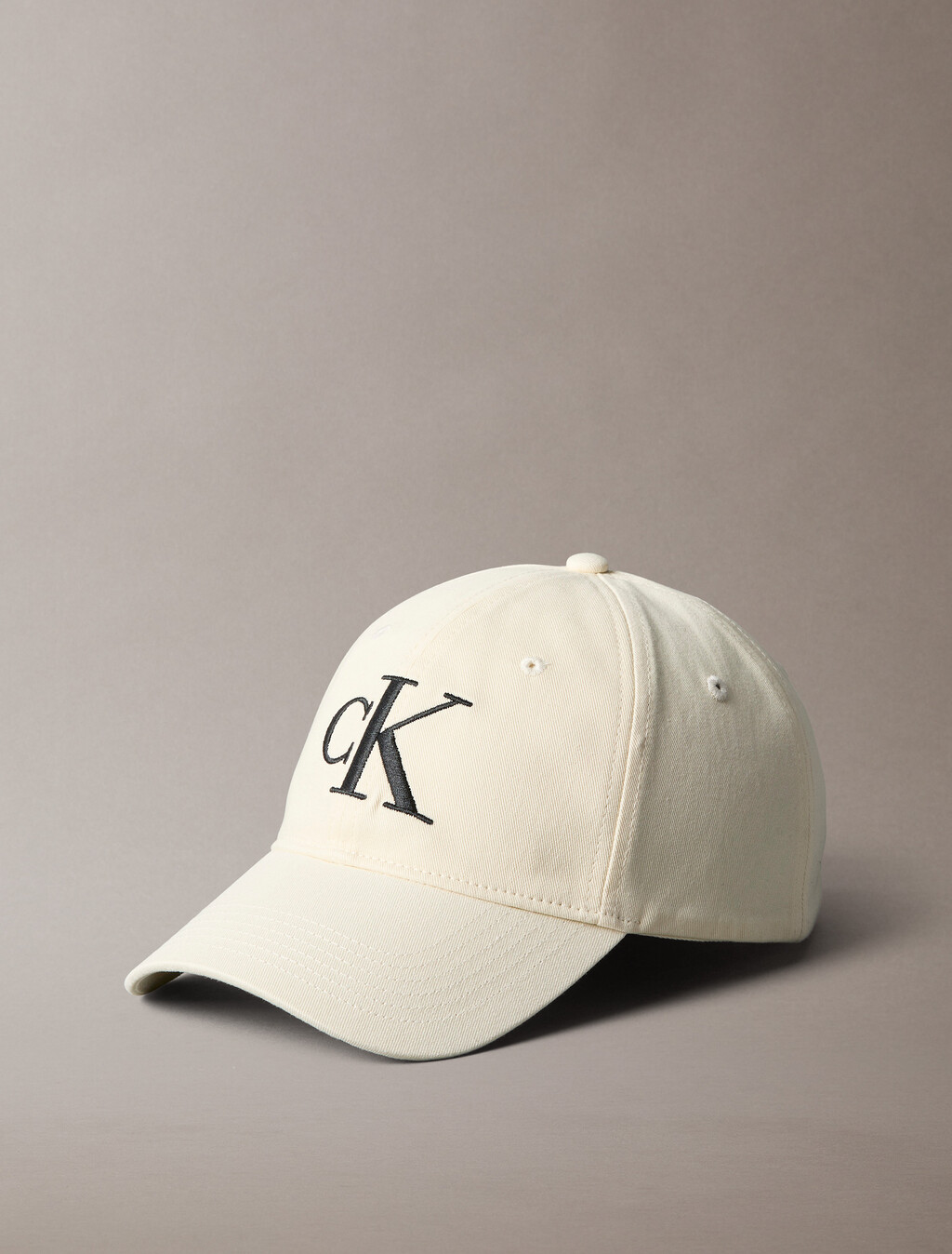 Large Monogram Embroidery Baseball Cap, Bone White, hi-res