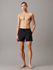Medium Drawstring Swim Shorts - Logo Tape, Pvh Black, hi-res