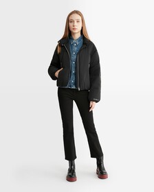 Feminine Detailing Lightweight Down Jacket, Ck Black, hi-res