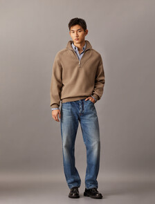 Tech Knit Quarter Zip Sweater, Spiced Plum, hi-res