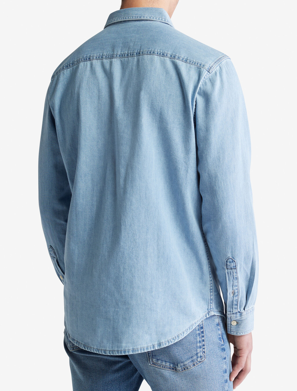 Casual Classic Light Wash Denim Shirt, STEVIE BLUE, hi-res