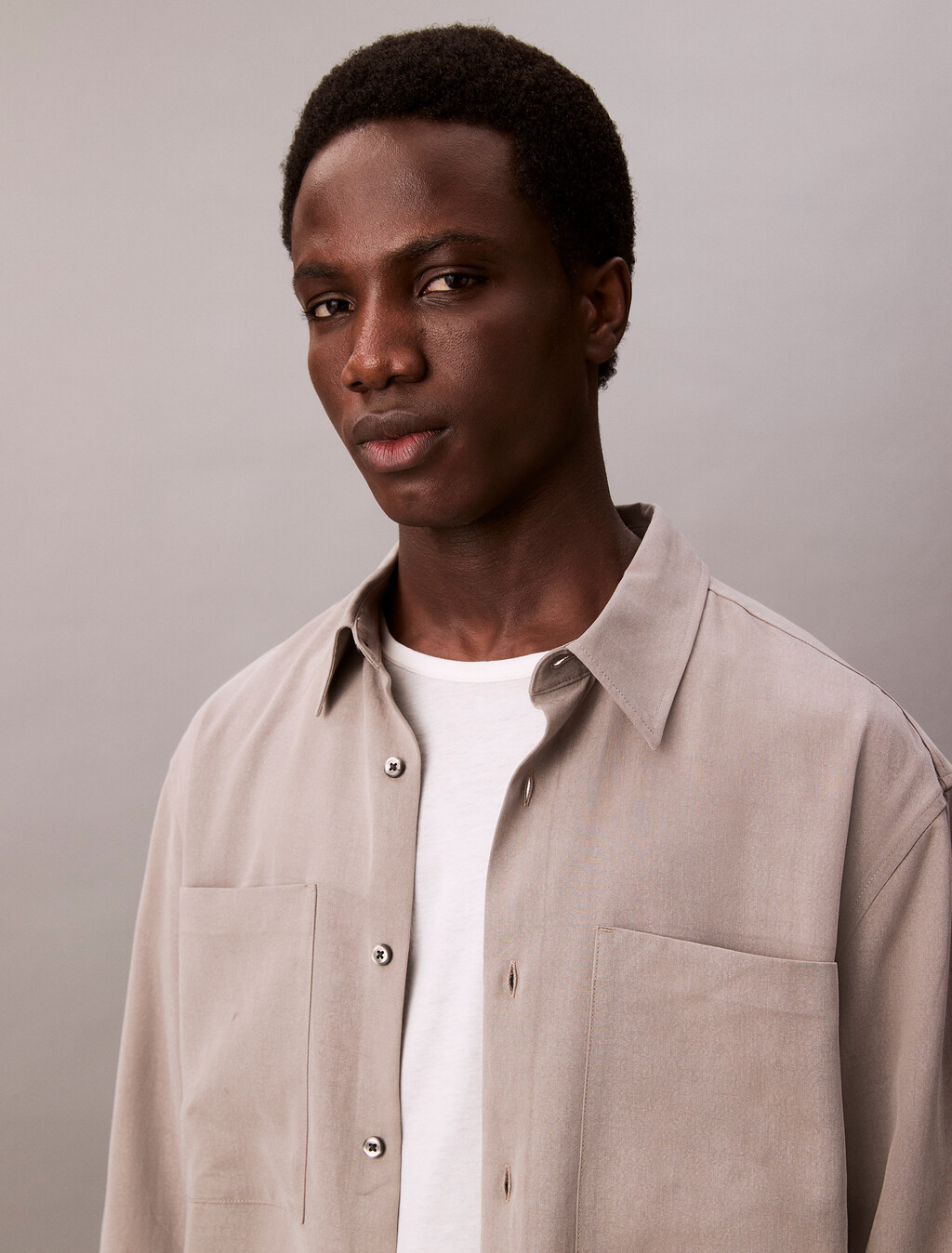 Lyocell Relaxed Shirt, Steeple Gray, hi-res