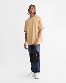 CALVIN LOGO CREW NECK TEE, Croissant, hi-res