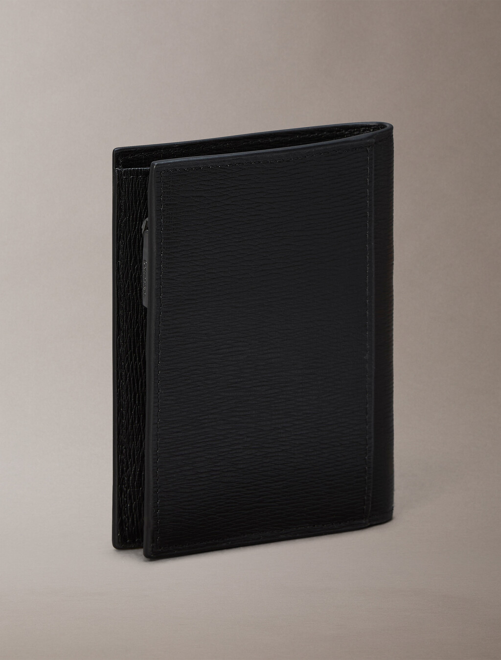 Leather RFID Emblem Logo Billfold Wallet, Black, hi-res
