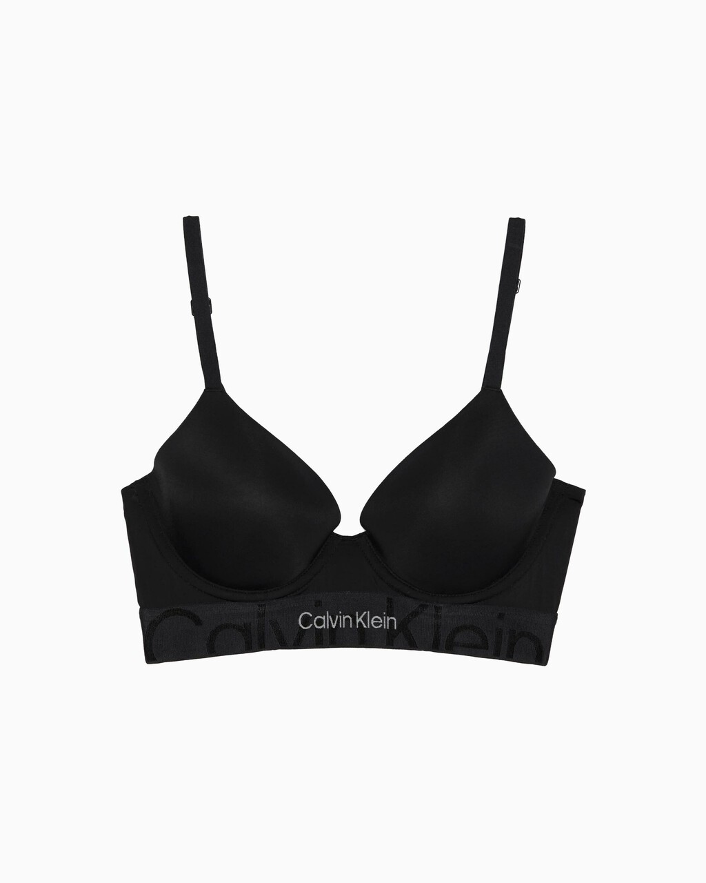 EMBOSSED ICON MICRO LIGHTLY LINED DEMI BRA, Black, hi-res