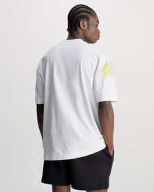 Oversized Spray Print T-Shirt, Bright White, hi-res