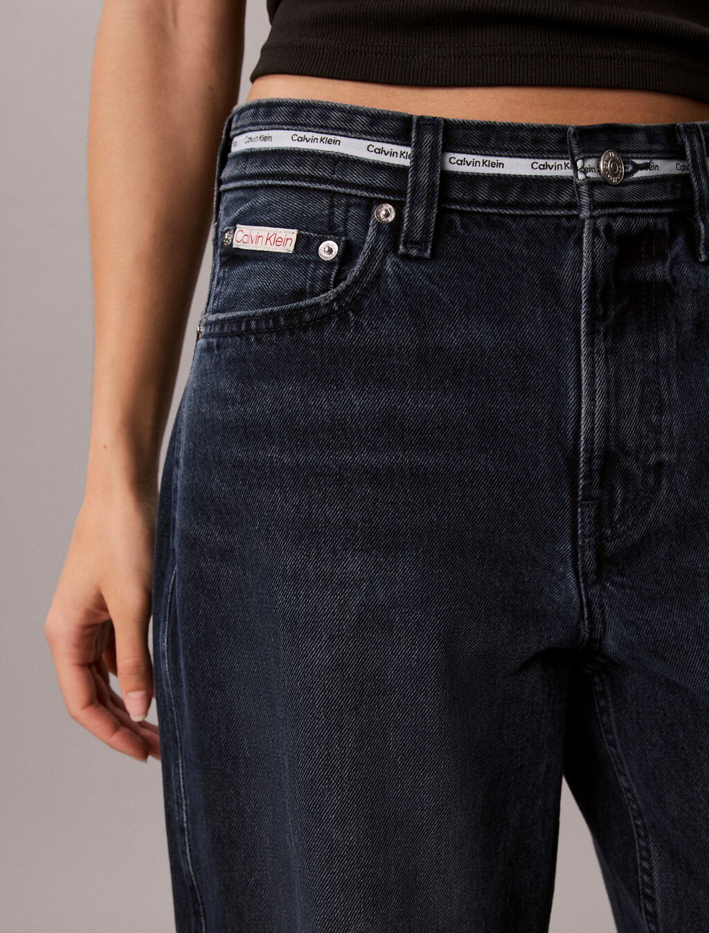 Twisted Low Rise Baggy Jeans, BLUE ALASKA, hi-res
