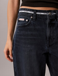 Twisted Low Rise Baggy Jeans, BLUE ALASKA, hi-res