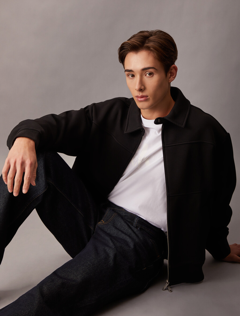 90s Straight Asymmetric Jeans, Rinse Denim, hi-res