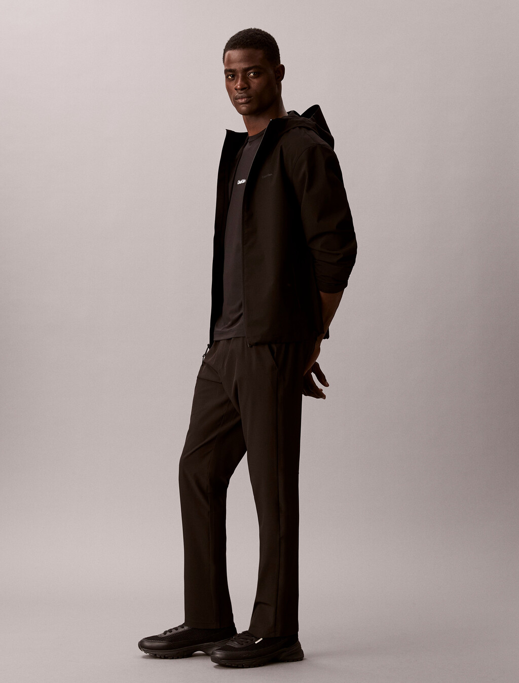 Water-Repellent Performance Trousers, Black, hi-res