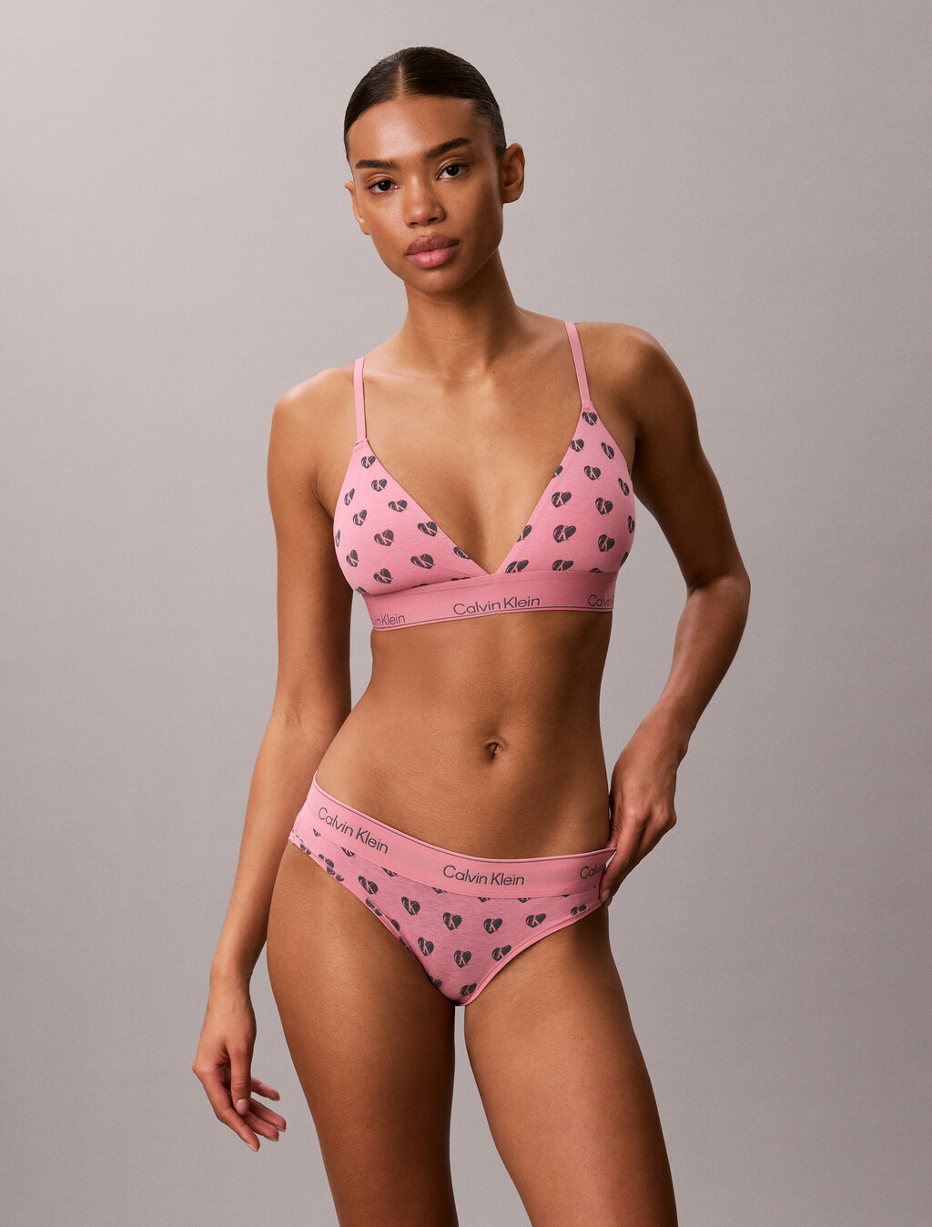 Icon Cotton Modal Bikini Briefs, Be Mine CK Calm Pink, hi-res