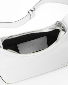 SCULPTED MIX ROUND SHOULDER BAG, GHOST GREY W/BE, hi-res