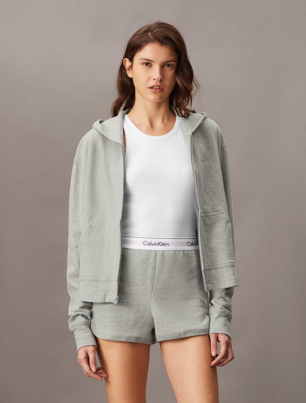 Icon Cotton Terry Zip Sleep Hoodie, Grey Heather, hi-res