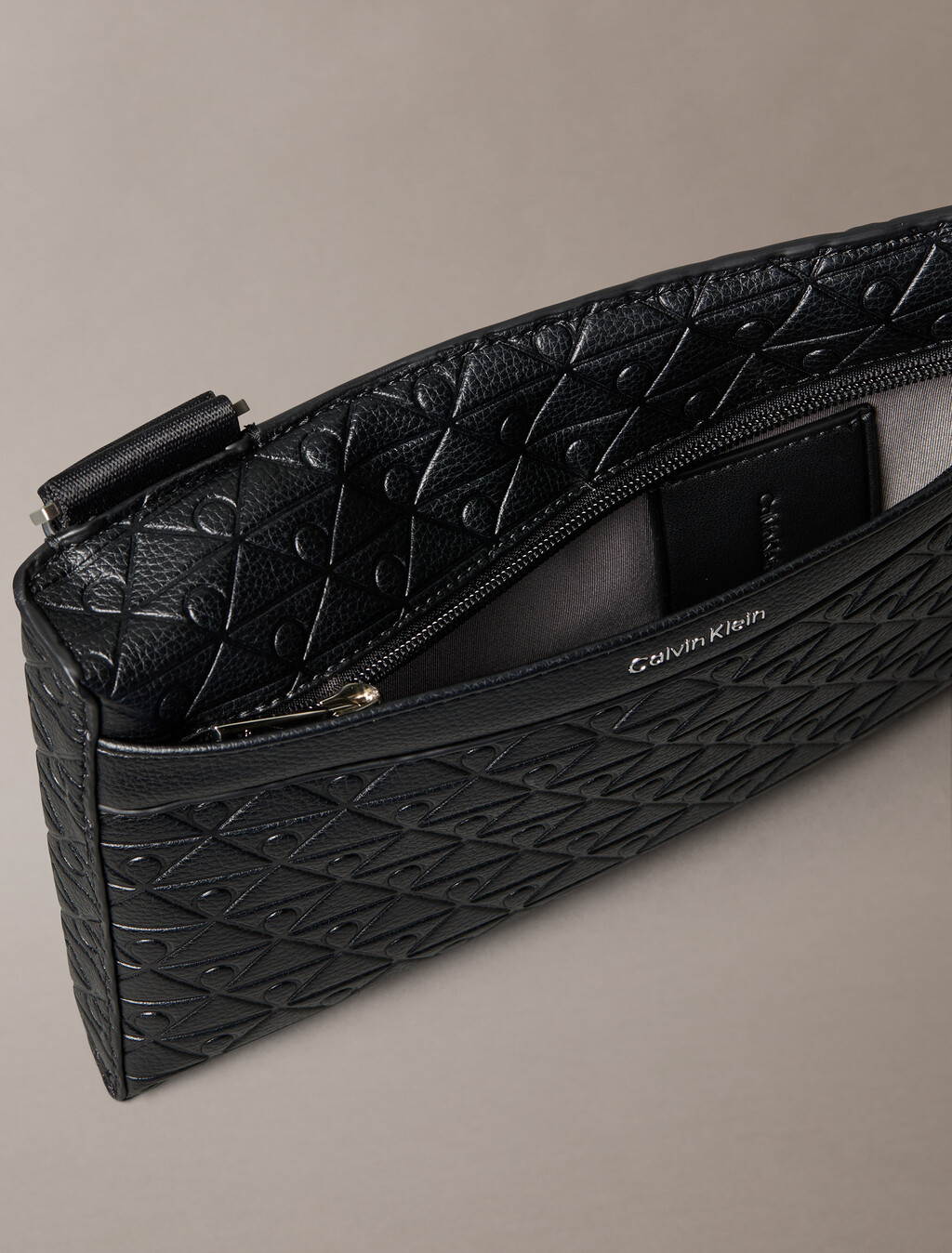 Embossed Emblem Logo Sling Bag, Black, hi-res