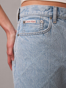 90s Straight Needle punch Denim Short, CK TROPIC, hi-res