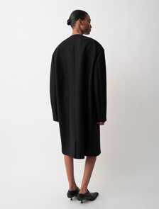 Cora Collarless Coat, Black, hi-res