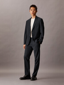 Refined Wool Blend Slim Blazer, Charcoal Heather, hi-res