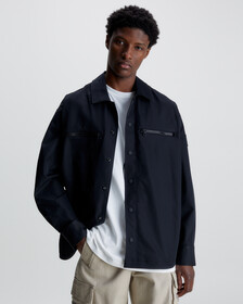 Soft Twill Shirt Jacket, Ck Black, hi-res
