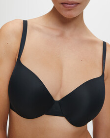Sculpted Lightly Lined Demi Bra, Black, hi-res