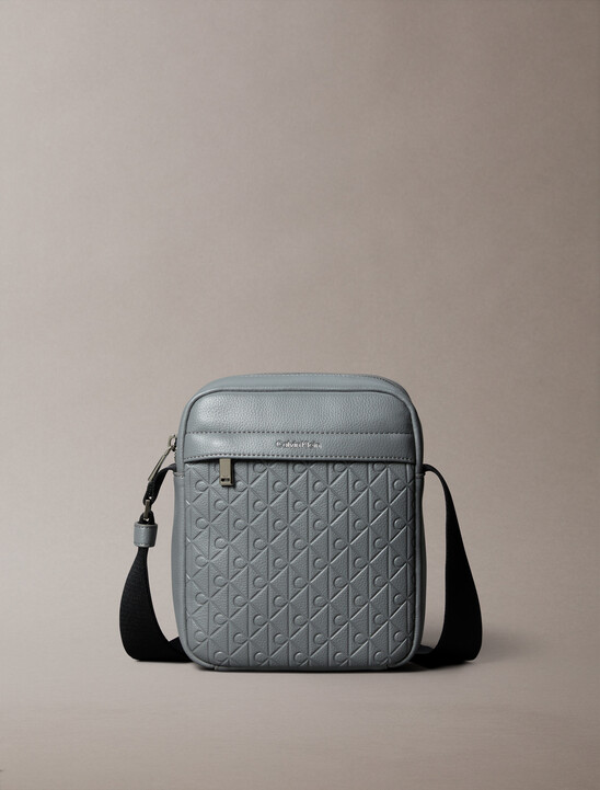 Embossed Allover Monogram Reporter Bag