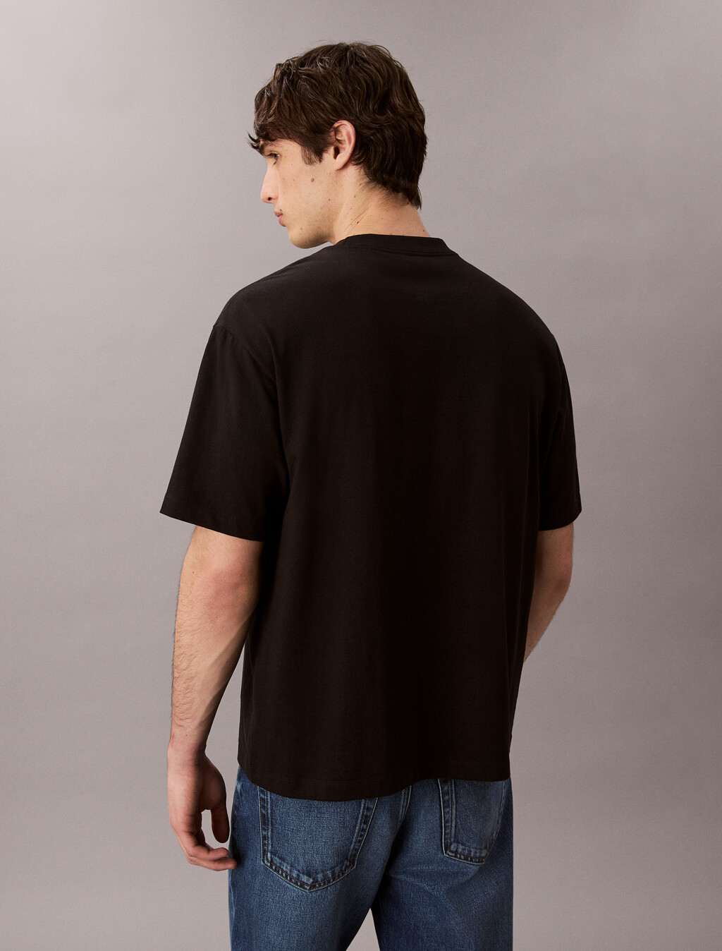 Script Logo Graphic Relaxed T-Shirt, Black, hi-res