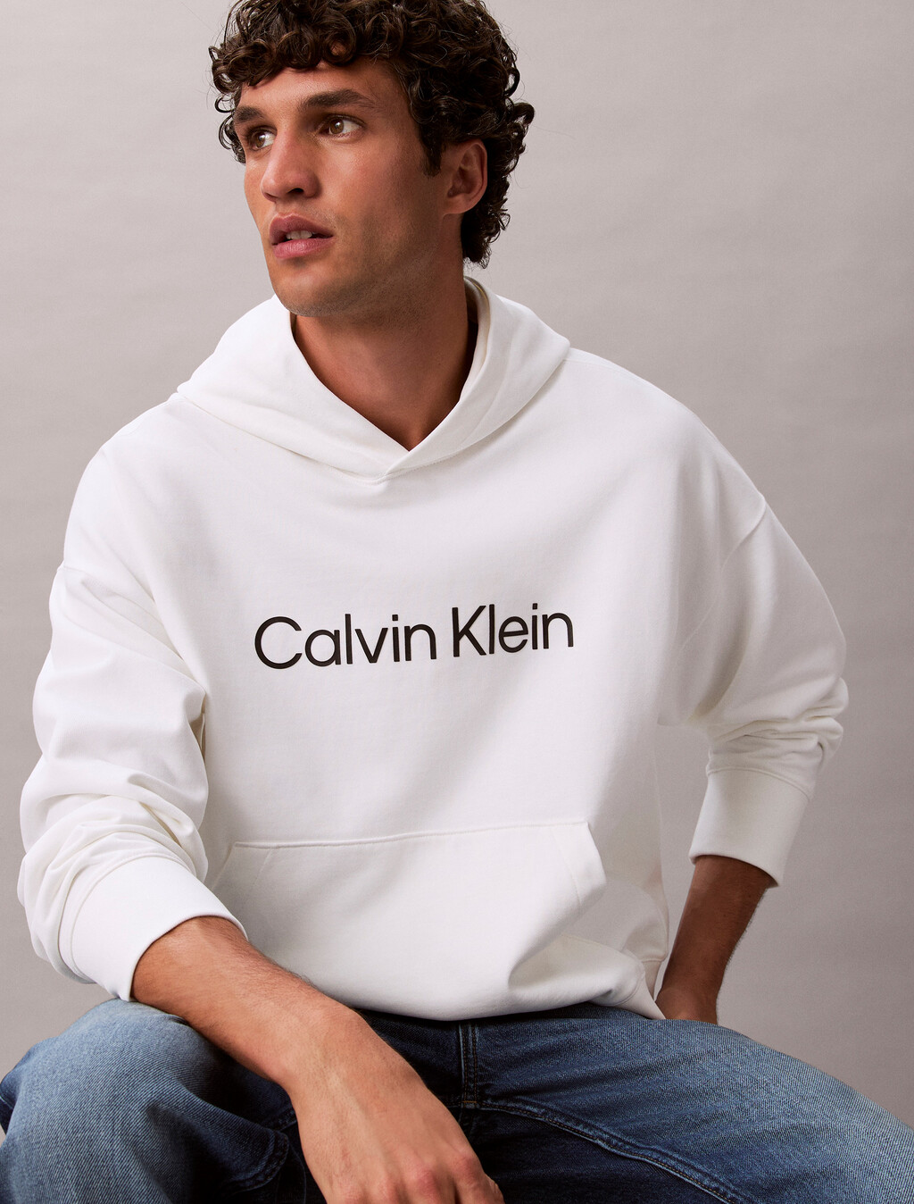 Standard Logo Premium Terry Hoodie, Bright White, hi-res