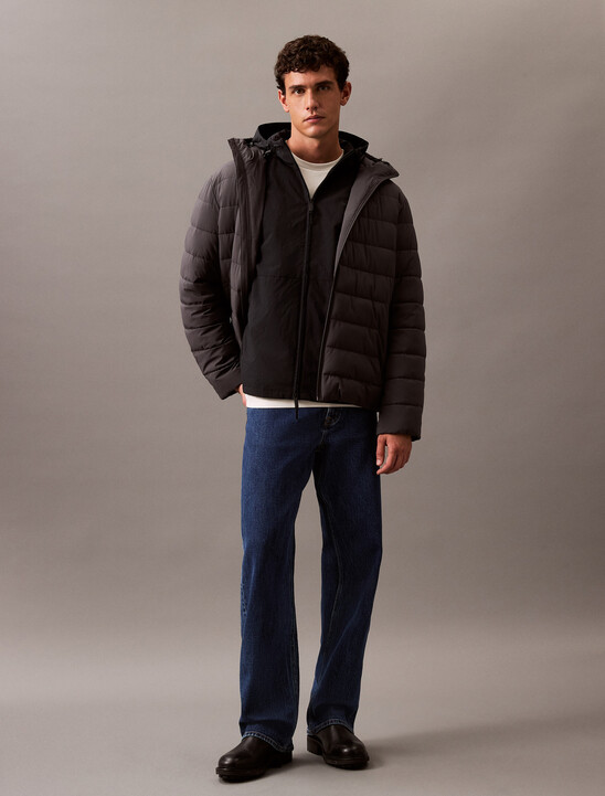 Crinkle Nylon Hooded Windbreaker Jacket