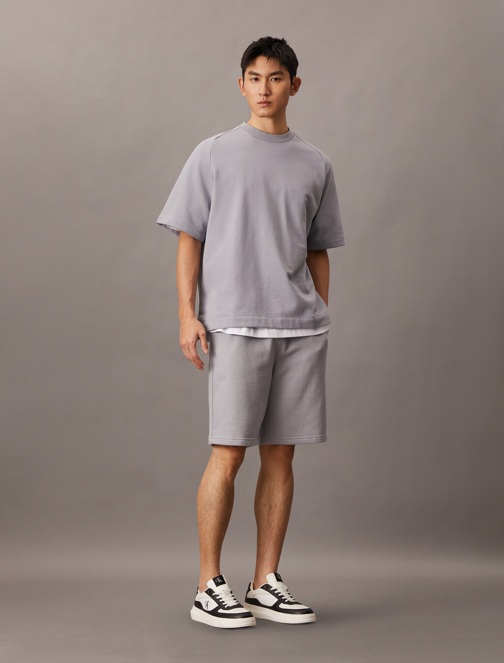 Premium Terry Crewneck Tee, Lilac Gray, hi-res