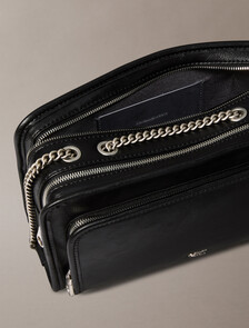Chain Double Zip Bag, Black, hi-res