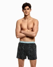 CK ONE WOVEN BOXERS, Marker Logo Print+Tourmaline, hi-res