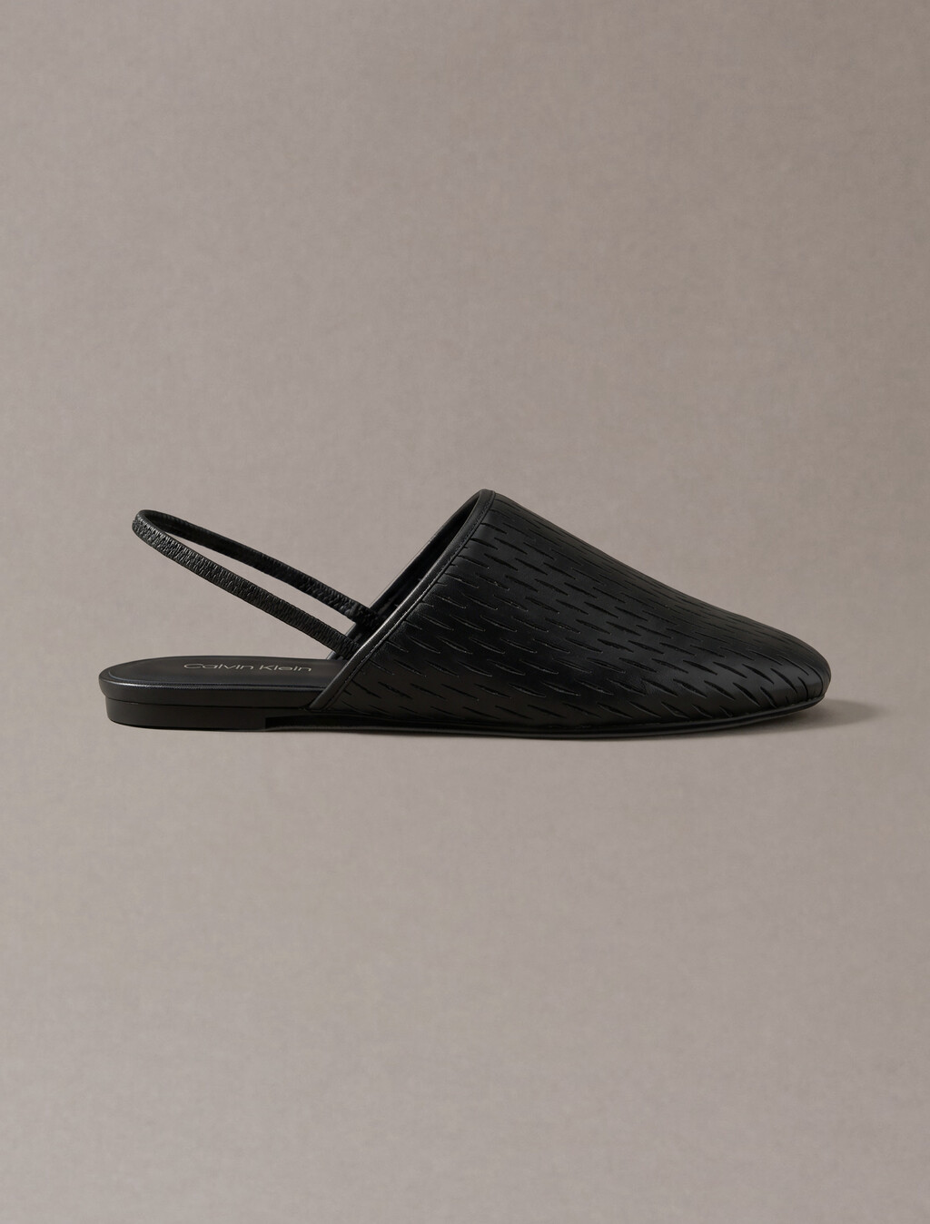 Leather Slingback Mules, Triple Black, hi-res
