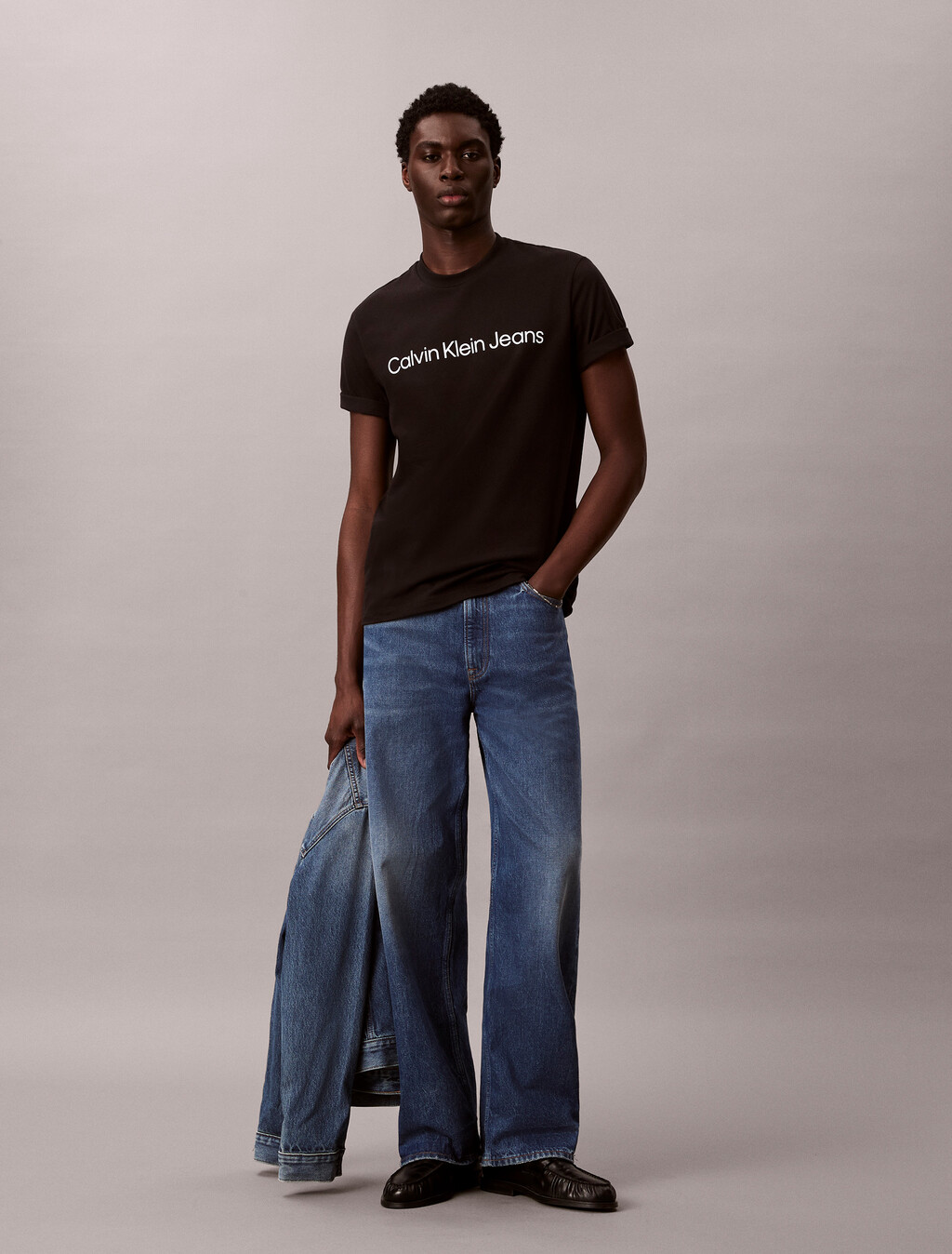 Regular Institutional Logo Tee, Black, hi-res