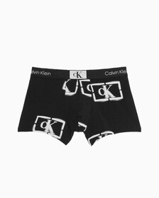 CALVIN KLEIN 1996 TRUNKS, STENCIL LOGO PRINT_BLACK, hi-res