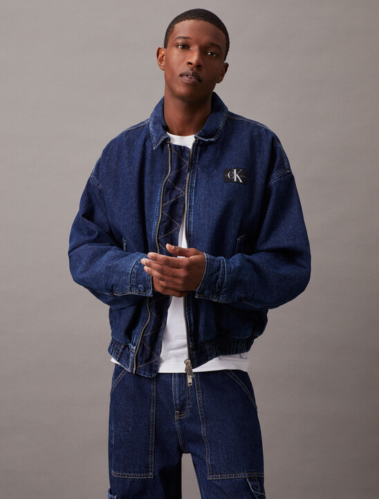 Relaxed Denim Bomber Jacket